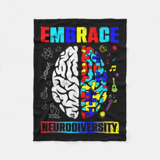 Mannen voor bewustwording van neurodiversiteit Vro Fleece Deken (Voorkant)