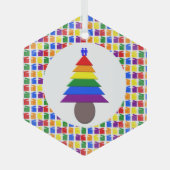 Mannen voor de regenboogvisserij en Cadeaus Glas Ornament (Voorkant)