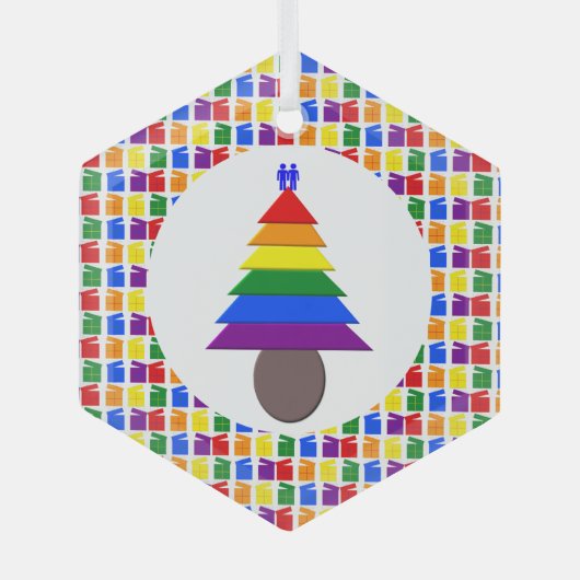 Mannen voor de regenboogvisserij en Cadeaus Glas Ornament (Voorkant)