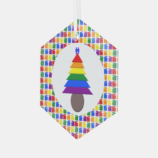 Mannen voor de regenboogvisserij en Cadeaus Glas Ornament (Voorkant links)