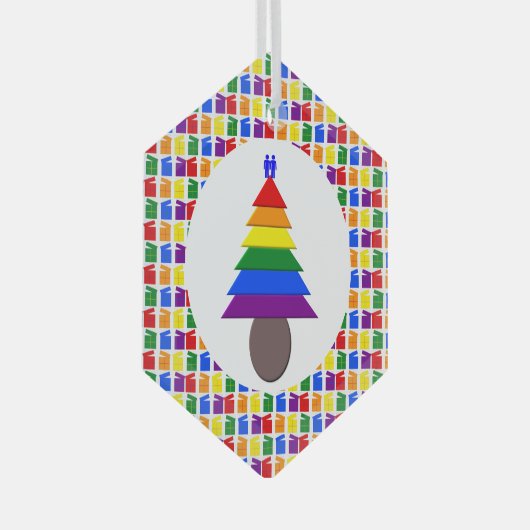 Mannen voor de regenboogvisserij en Cadeaus Glas Ornament (Voorkant Rechts)