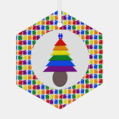 Mannen voor de regenboogvisserij en Cadeaus Glas Ornament (Achterkant)