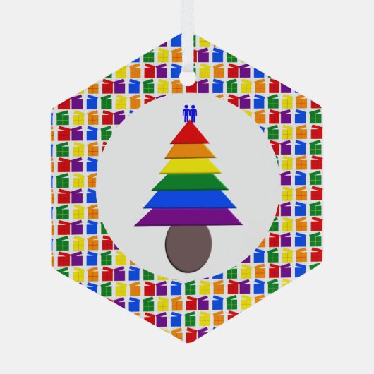 Mannen voor de regenboogvisserij en Cadeaus Glas Ornament (Achterkant)