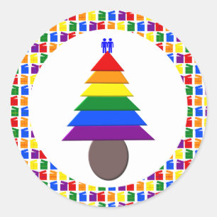 Mannen voor de regenboogvisserij en Cadeaus Ronde Sticker