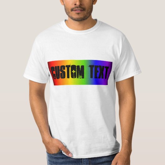 MANNEN voor DOUANE-regenboogbanner T-shirt (Voorkant)