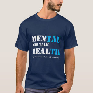 Mannen voor geestelijke gezondheid die zich bewust t-shirt