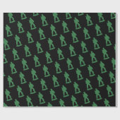 Mannen voor het Groene Leger op zwart Patroonpapie Cadeaupapier (Vlak)