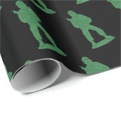 Mannen voor het Groene Leger op zwart Patroonpapie Cadeaupapier (Rol Hoek)