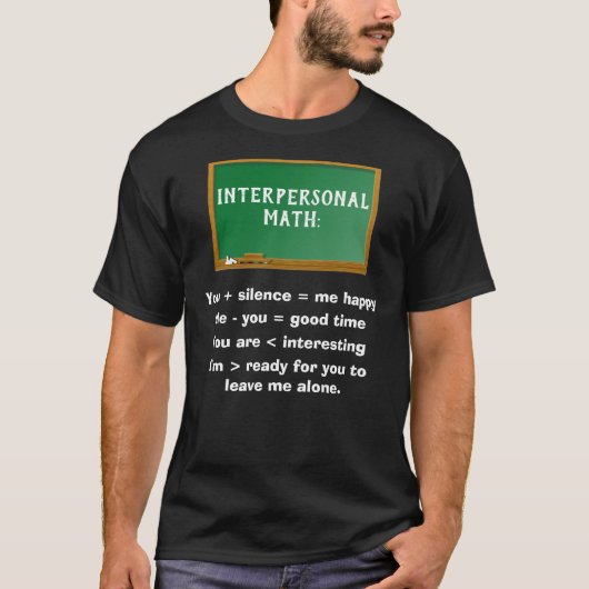 Mannen voor interpersoonlijke wiskunde zwart t-shirt (Voorkant)