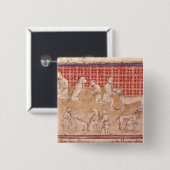Mannen voor jachthonden vierkante button 5,1 cm (Voorkant /achterkant)