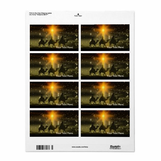 Mannen voor kerstmis Golden Star van Bethlehem Etiket (Full Sheet)