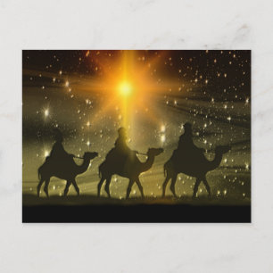 Mannen voor kerstmis Golden Star van Bethlehem Feestdagenkaart