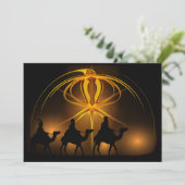 Mannen voor kerstmis Golden Star van Bethlehem Feestdagenkaart (Staand voorkant)