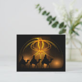 Mannen voor kerstmis Golden Star van Bethlehem Feestdagenkaart (Staand voorkant)