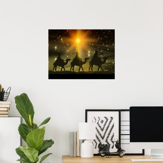 Mannen voor kerstmis Golden Star van Bethlehem Poster (Thuiskantoor)