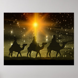 Mannen voor kerstmis Golden Star van Bethlehem Poster