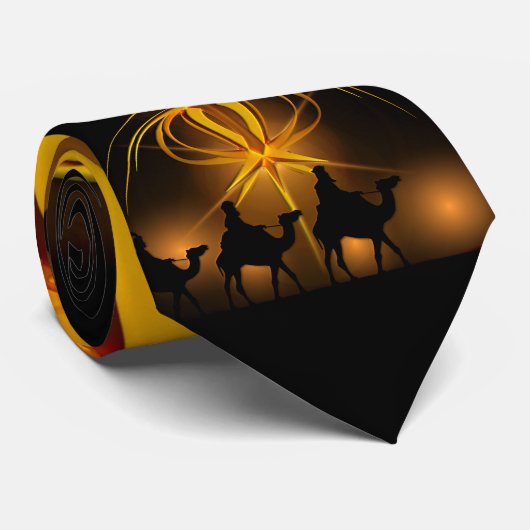 Mannen voor kerstmis Golden Star van Bethlehem Stropdas (Opgerold)