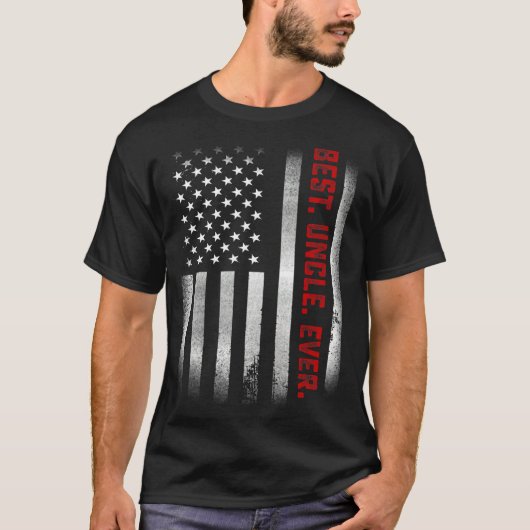 Mannen voor oom beste oom ooit Amerikaanse vlag T-shirt (Voorkant)