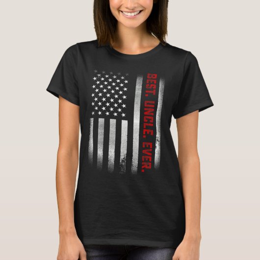 Mannen voor oom beste oom ooit Amerikaanse vlag T-shirt (Voorkant)