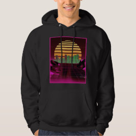 Mannen voor roze synthgolf-ontwerp hoodie