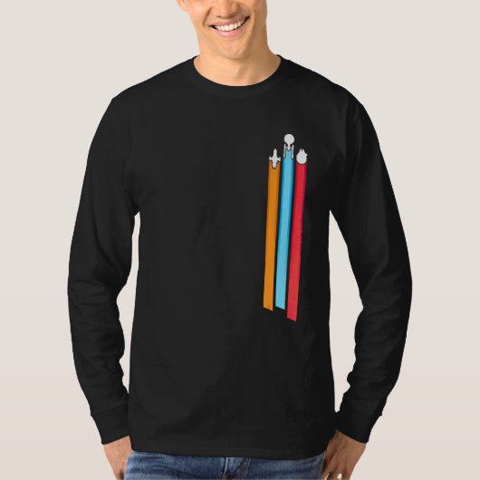 Mannen voor ruimteraces t-shirt (Voorkant)