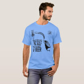 mannen voor schijfgolf en bier  t-shirt (Voorkant volledig)