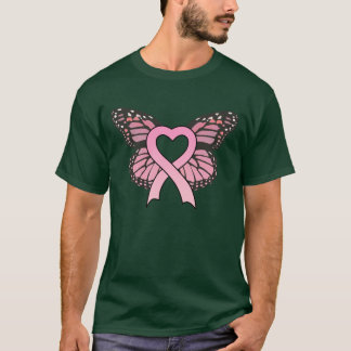 Mannen voor T-shirt met roze lint, heetvlinder