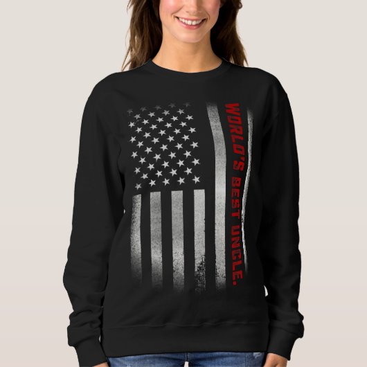 Mannen voor Uncle World's Best Uncle Ever US Flag  Trui (Voorkant)