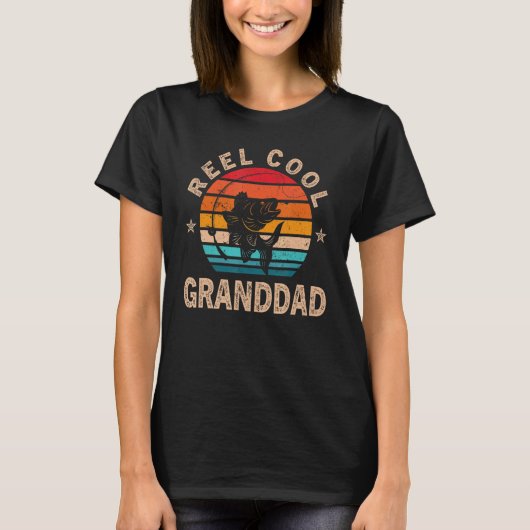 Mannen voor vaderdag Reel Cool Granddad Vist T-shirt (Voorkant)