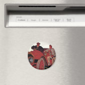  Mannen voor vervoer Antiek converteerbare auto Magneet (Insitu (Vaatwasser))