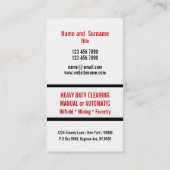 Mannen voor zwaar gebruik rood zwart visitekaartje (Achterkant)