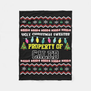 Mannen voornaam Caleb Ugly Christmas Fleece Deken