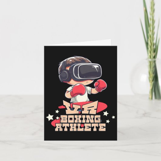 Mannen VR Boksen Atleet Virtual Reality Gamer Grap Kaart (Voorkant)