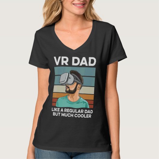 Mannen VR speler voor een virtual reality vader T-shirt (Voorkant)