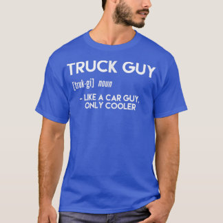 Mannen vrachtwagenman als een auto die alleen maar t-shirt