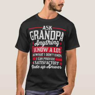 Mannen vragen opa om iets grappigs opa vaders t-shirt