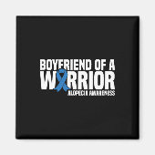 Mannen vriend van een Warrior Blue Ribbon Alopecia Magneet (Voorkant)