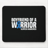 Mannen vriend van een Warrior Blue Ribbon Alopecia Muismat (Voorkant)