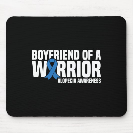 Mannen vriend van een Warrior Blue Ribbon Alopecia Muismat (Voorkant)