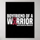 Mannen Vriend van een Warrior Brain Aneurysm Aware Poster (Voorkant)