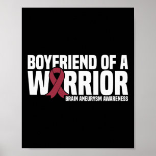 Mannen Vriend van een Warrior Brain Aneurysm Aware Poster