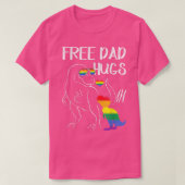 Mannen Vrij vader Hugs LGBT Pride Dad Dinosaur T R T-shirt (Design voorkant)