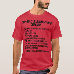 Mannen vrijgezellenfeest checklist Bruidegom T-shirt