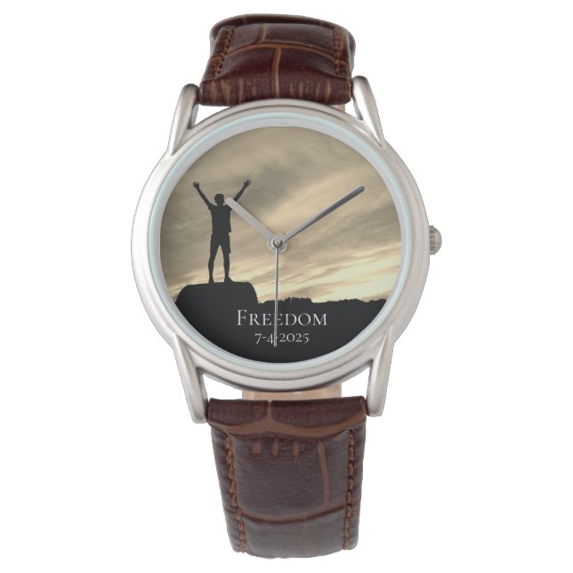 mannen *~* Vrijheid Afstuderen Pensioen Horloge (Voorkant)