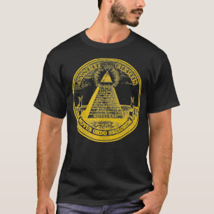 Mannen Vrijmetselaar Illuminati Alle Zien Ooggesch T-shirt