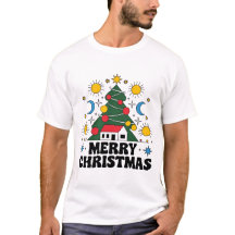 Mannen Vrolijk Kerst Basic T-shirt: Feestelijk Nie