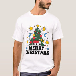 Mannen Vrolijk Kerst Basic T-shirt: Feestelijk Nie T-shirt
