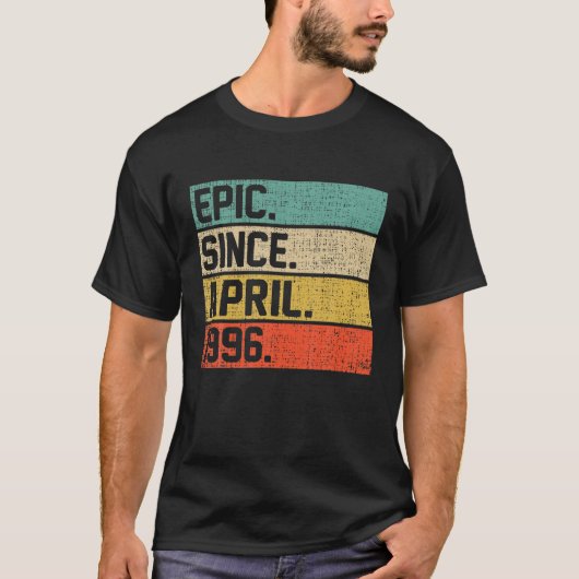Mannen Vrouwen 26e verjaardag Epic sinds 1 april T-shirt (Voorkant)