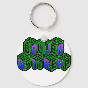 Mannen vrouwen 3D Neon Cubes logo DUBSTEP Sleutelhanger