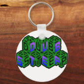 Mannen vrouwen 3D Neon Cubes logo DUBSTEP Sleutelhanger (Voorkant)